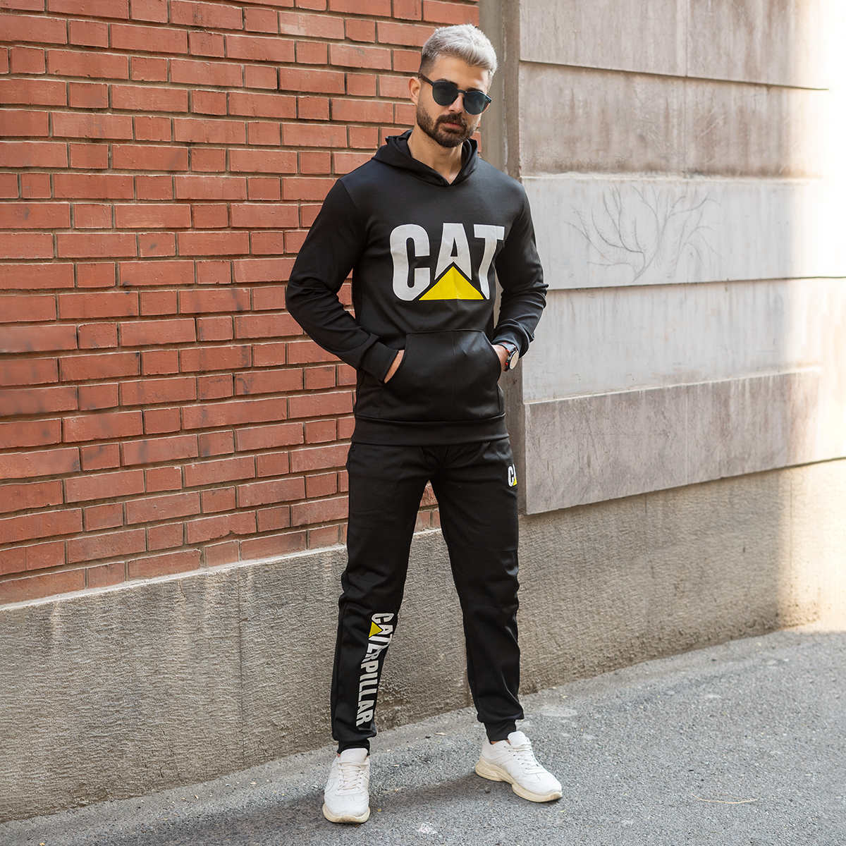 ست هودی شلوار Cat مردانه مدل b78