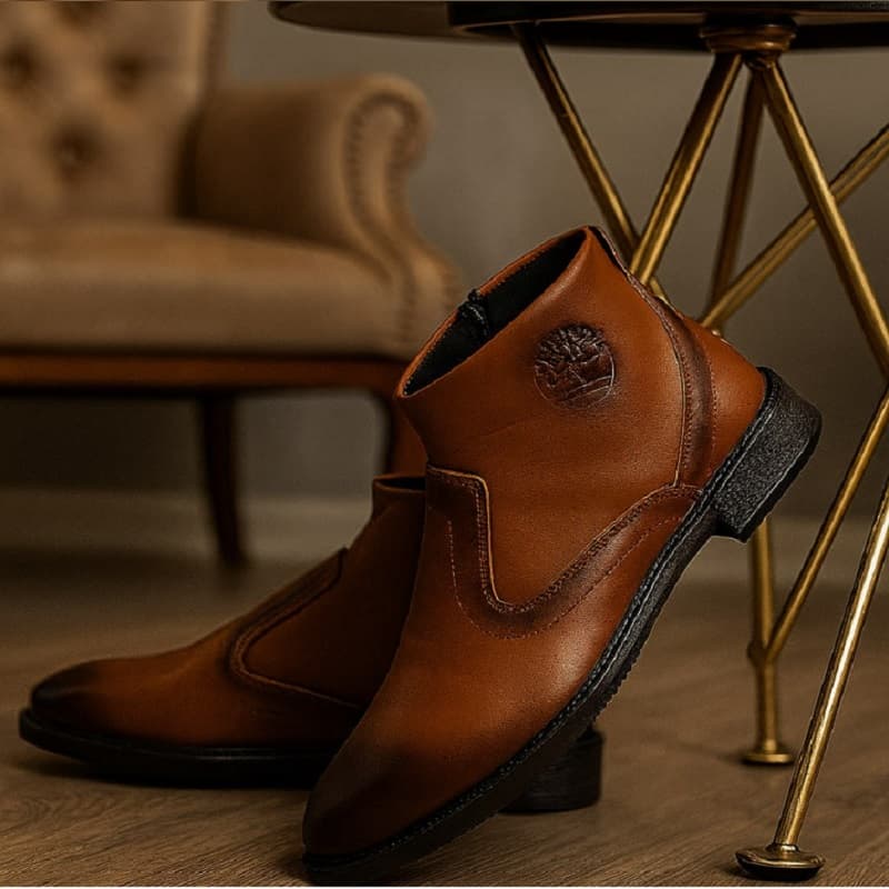 نیم بوت مردانه قهوه ای مدل Rad