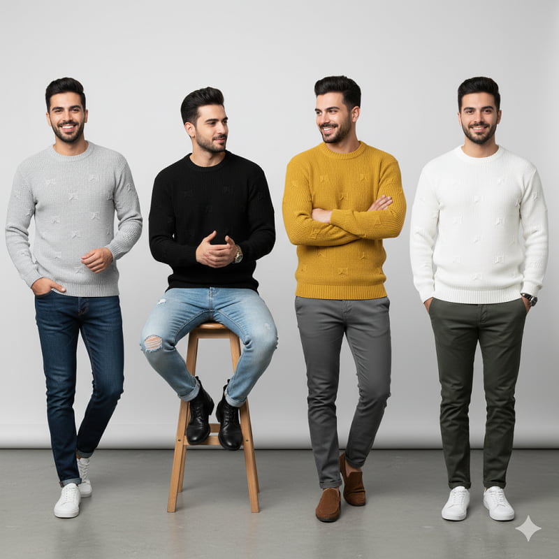 پلیور زاپ دار مشکی مردانه مدلDeta