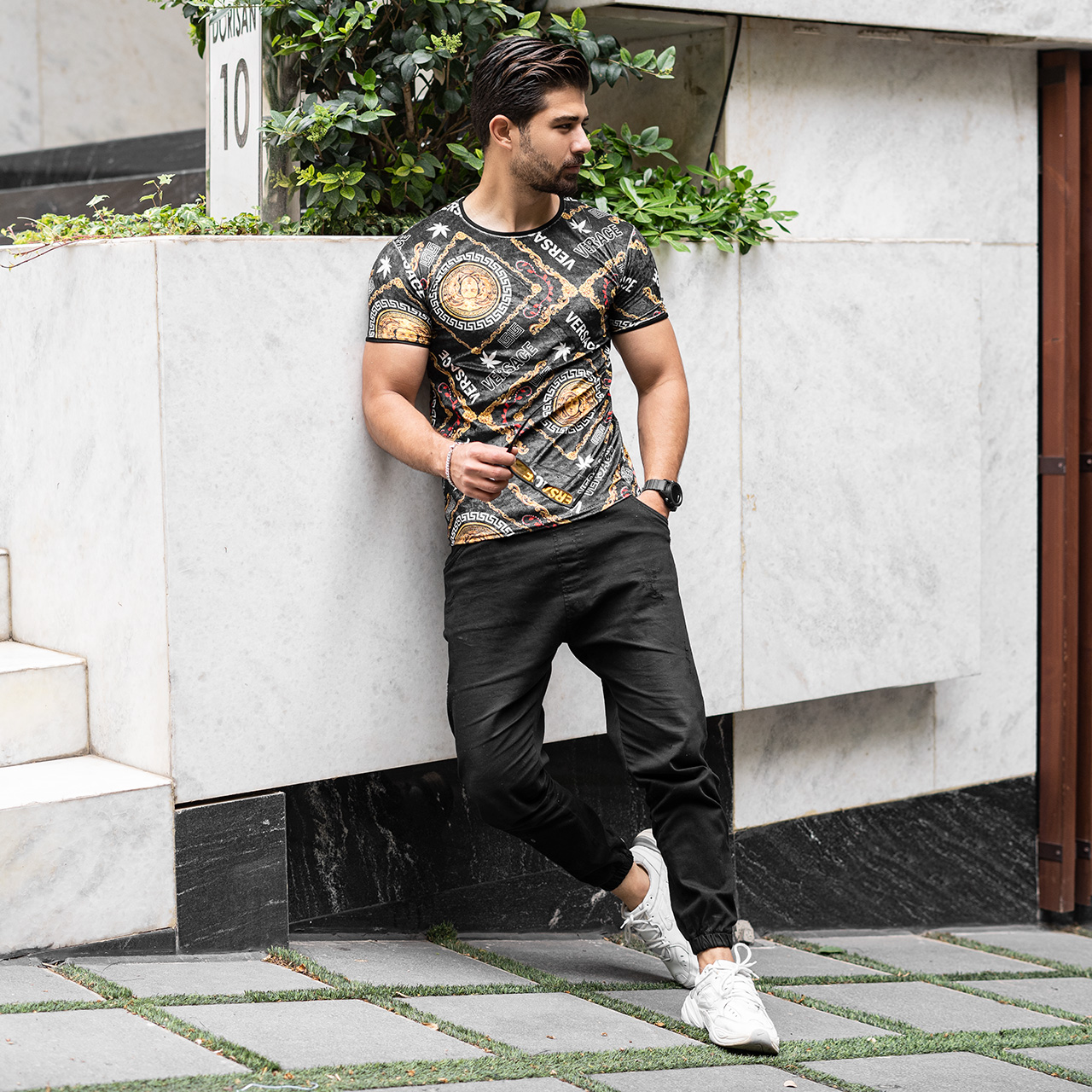 تیشرت مخمل ورساچه مردانه مدلP92