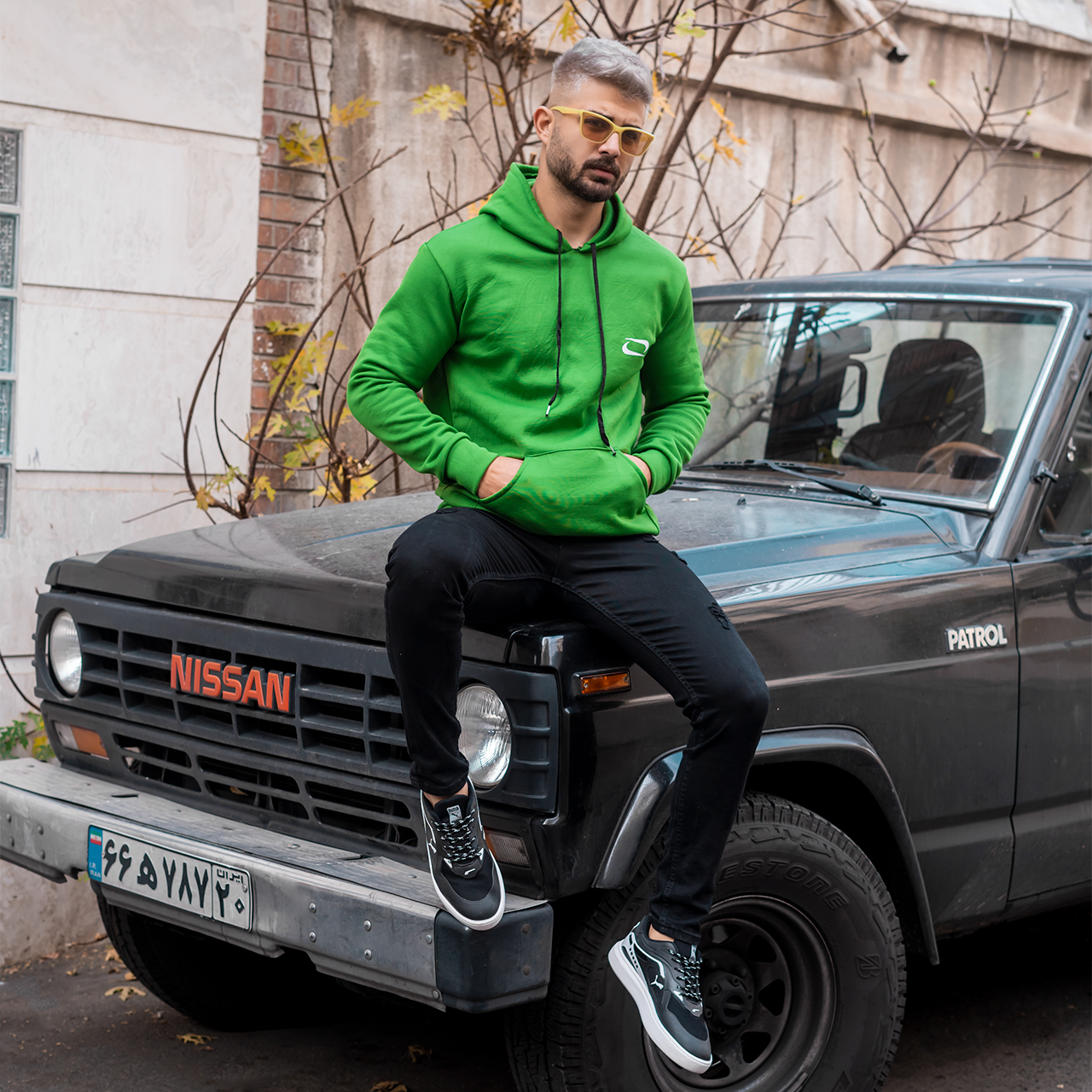 هودی مردانه نایک سبز مدل Zanko