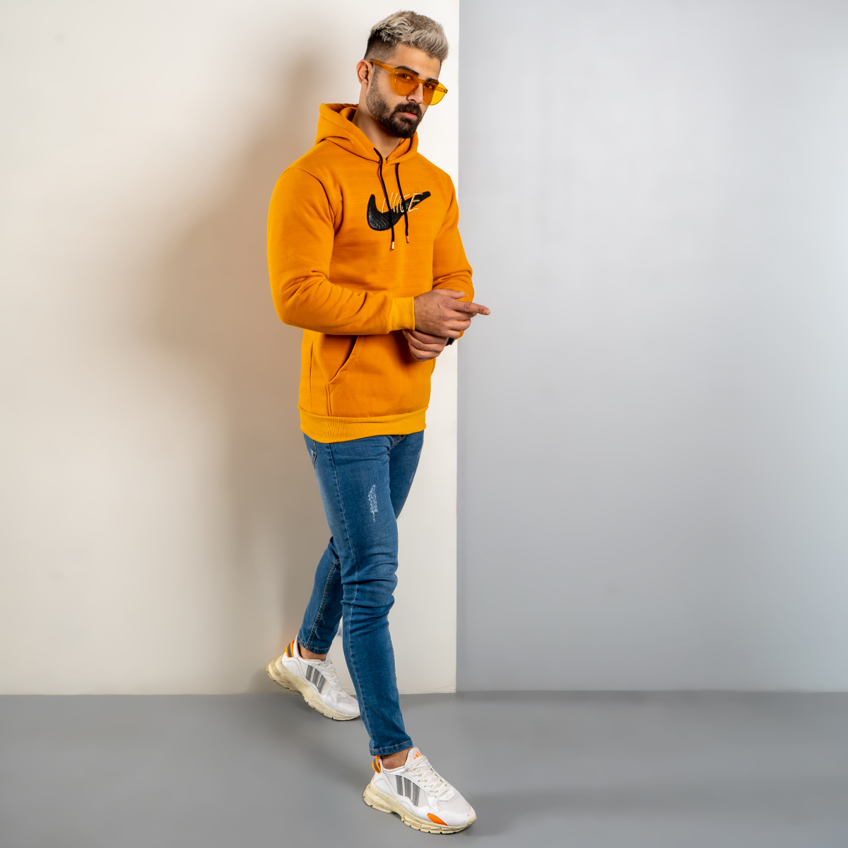 هودی Nike خردلی مردانه مدل Henry