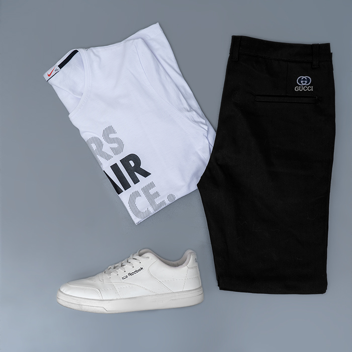 شلوار کتان مشکی مردانه مدل Gucci