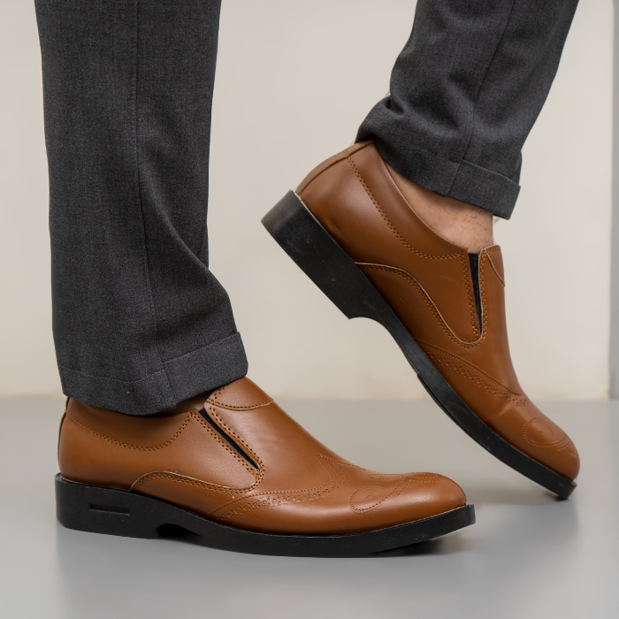 کفش رسمی مردانه عسلی مدل Nivano