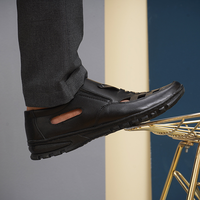 صندل مردانه مشکی مدل Mahram