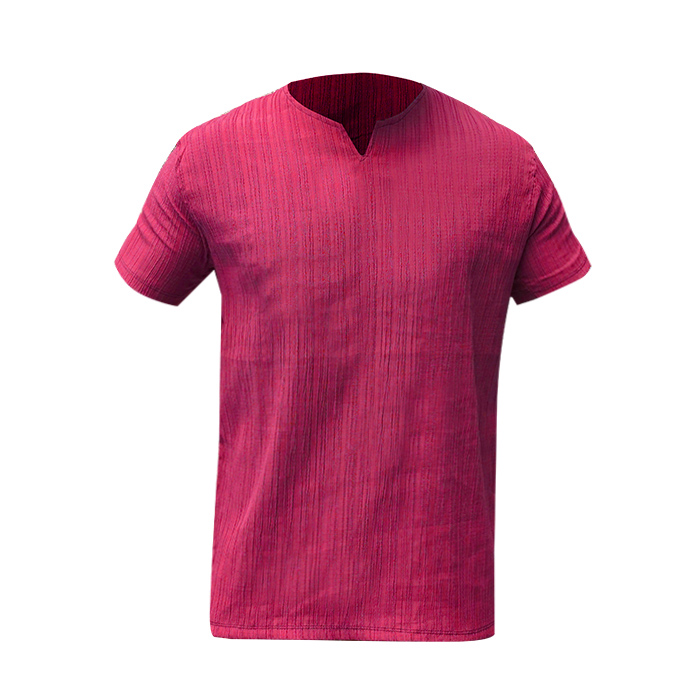 تیشرت مردانه زرشکی آستین کوتاه مدل Bardia