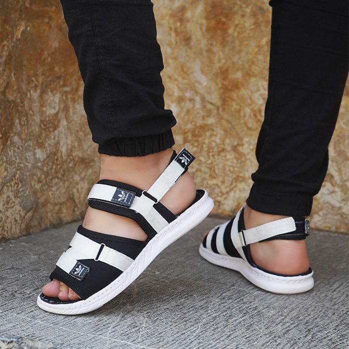 صندل مردانه سفید مشکی مدل Havin