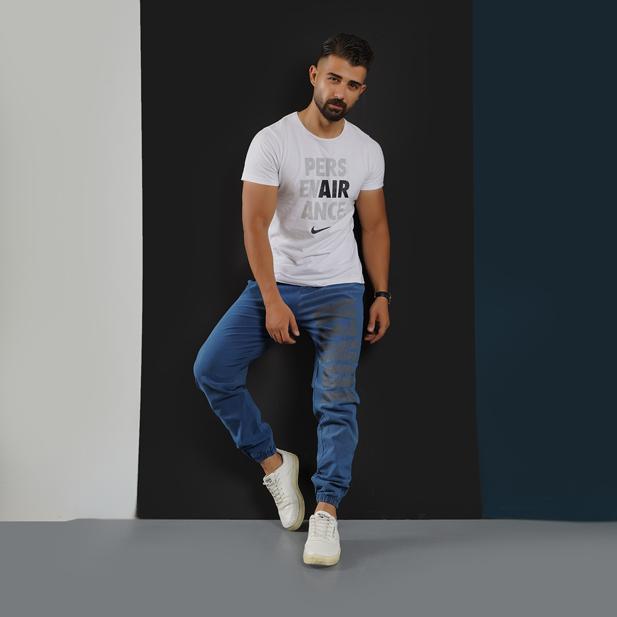 شلوار اسلش مردانه آبی مدل JOKER