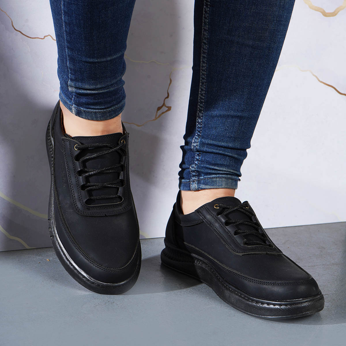 کفش تخت مردانه مشکی مدل Ratin