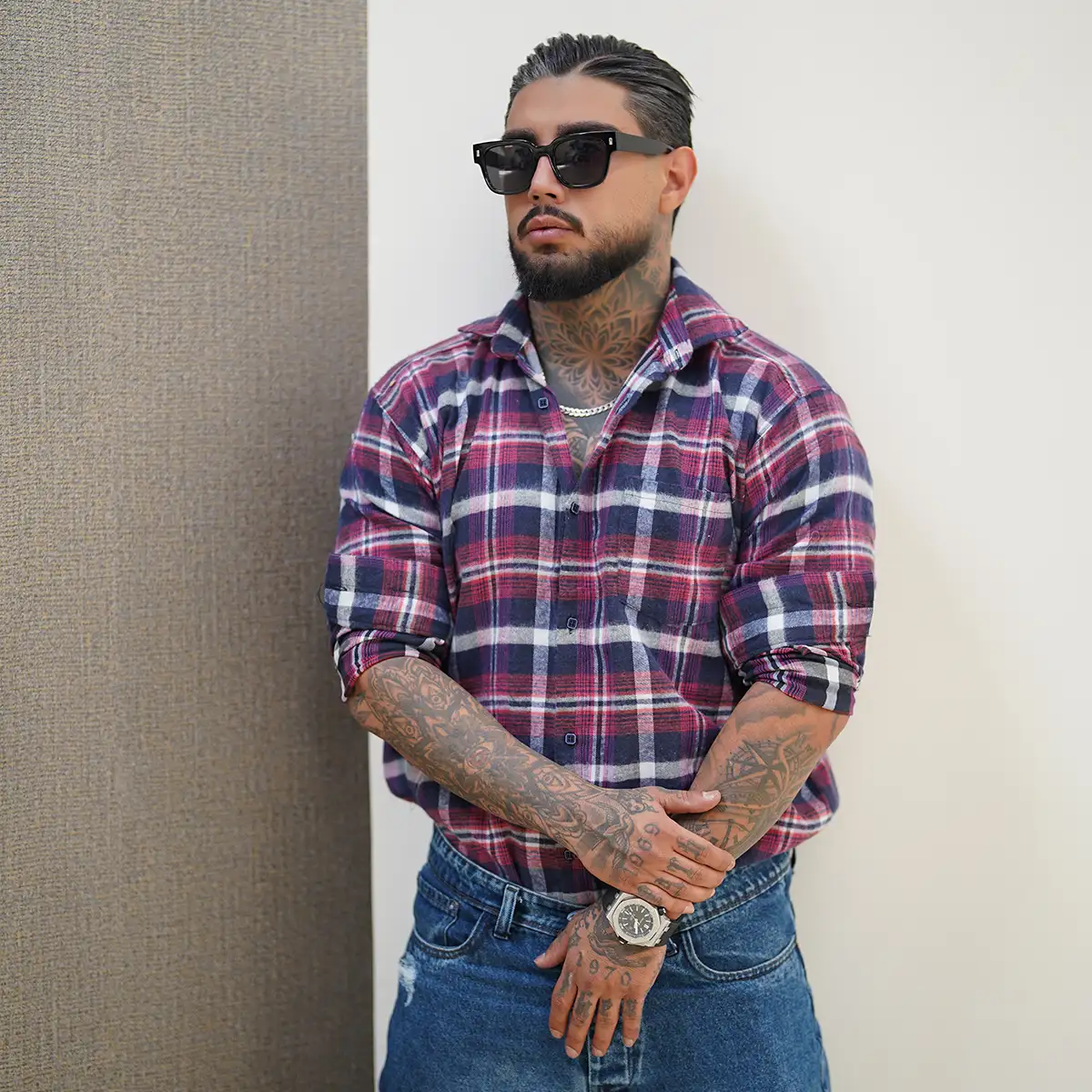 پیراهن مردانه قرمز مدل Ramy