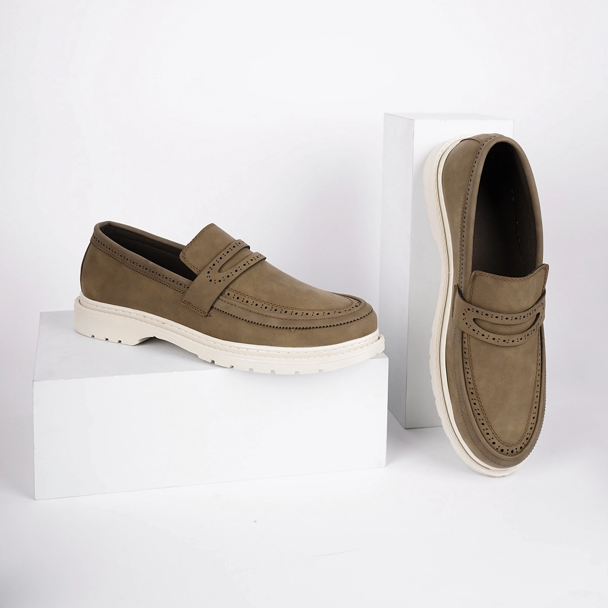 کفش تخت مردانه خاکی مدل Erfan