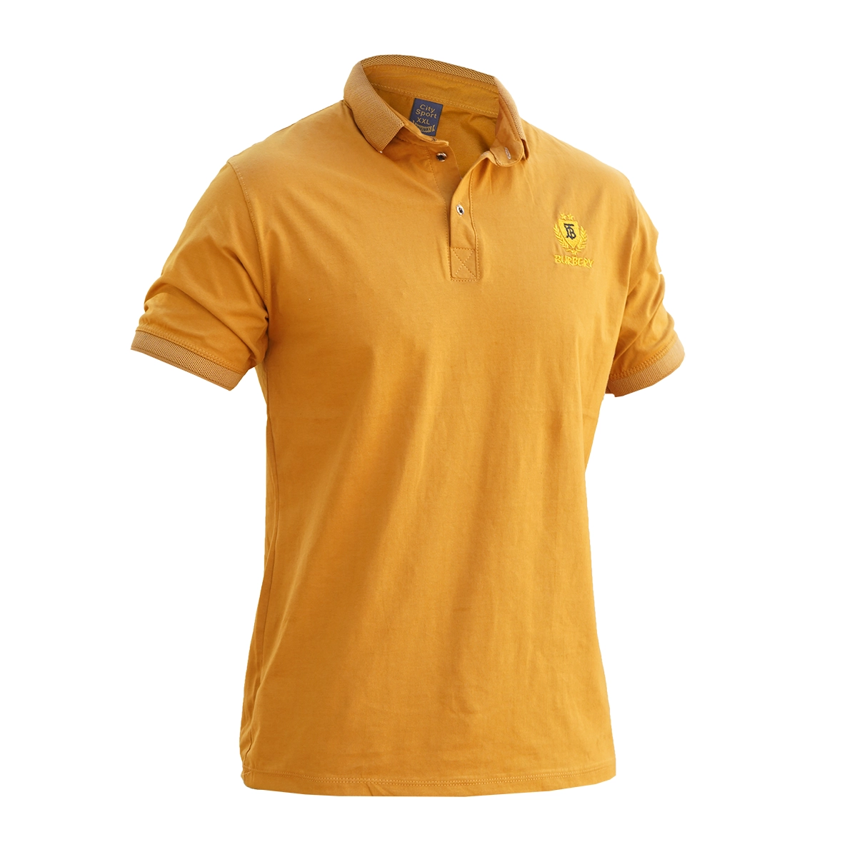 تیشرت یقه دار خردلی مردانه مدل Taha