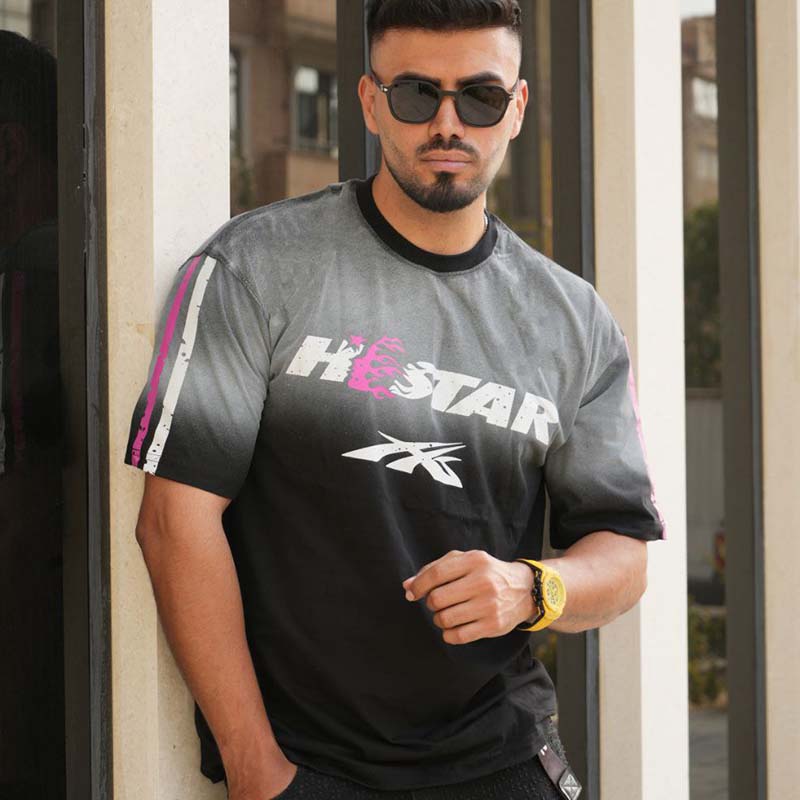 تیشرت مردانه مشکی مدل HELLSTAR