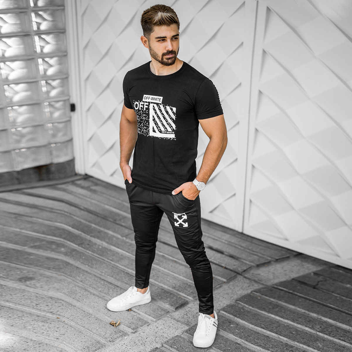 ست تیشرت شلوار OFF-WHITE مردانه مدل SANCHI