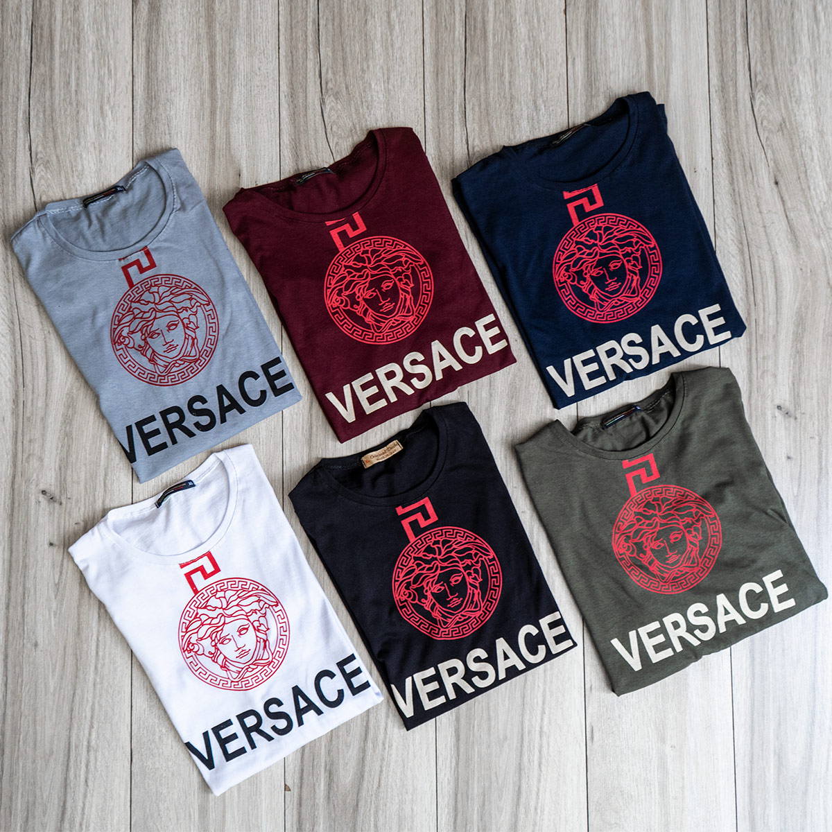 تیشرت Versace مردانه زرشکی مدل Janatan