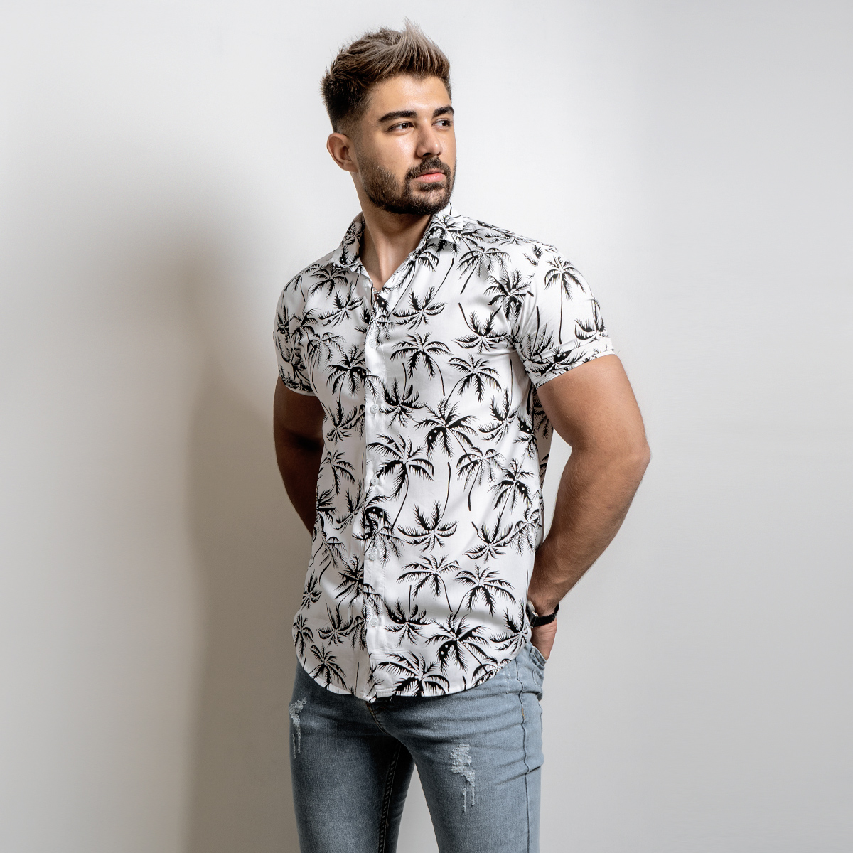 پیراهن هاوایی مردانه مدل Savin