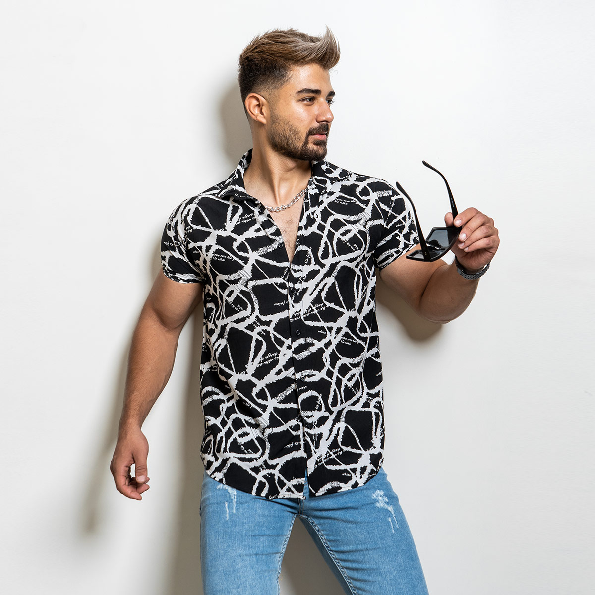 پیراهن هاوایی(T) مردانه مدل Galin